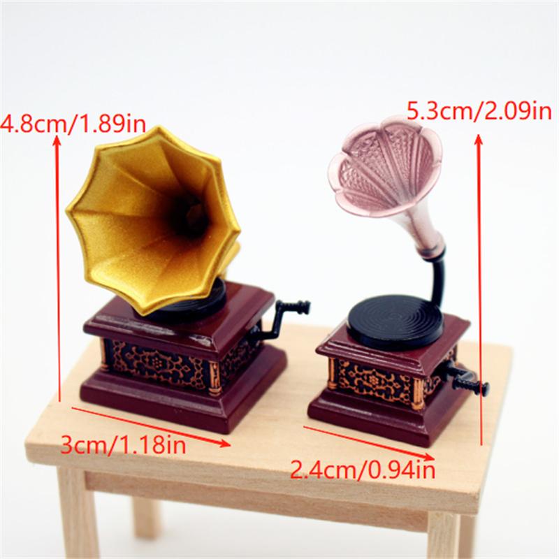 Vintage Toy Collector - Dollhouse Vintage Phonograph Miniatures Model Living