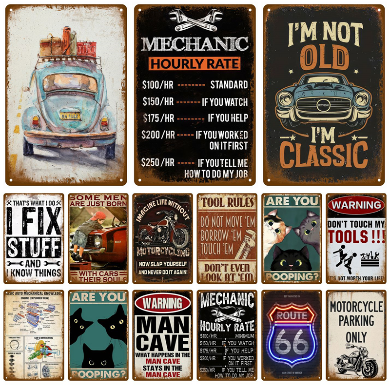 Vintage Collectible Signs - Vintage Metal Plate Tin Sign Plates