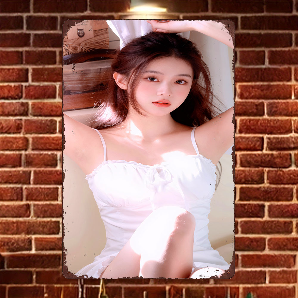 Vintage Collectible Signs - HD Tin Sign Vintage Asian Girl