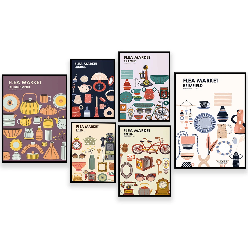 Flea Market Print Collection - - Vintage Collectible Market recensie en prijs