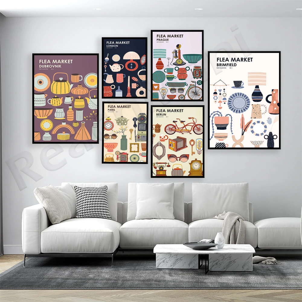 Flea Market Print Collection - - Vintage Collectible Market recensie en prijs