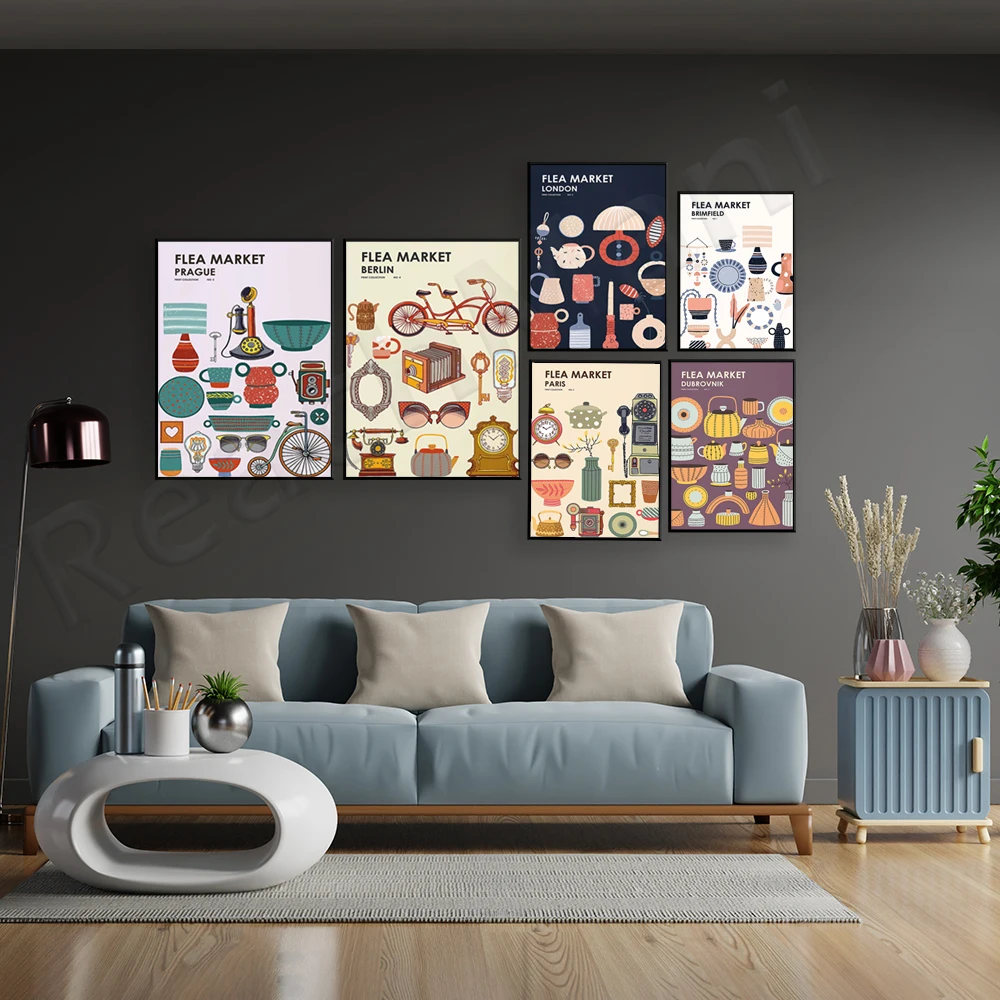 Flea Market Print Collection - - Vintage Collectible Market recensie en prijs