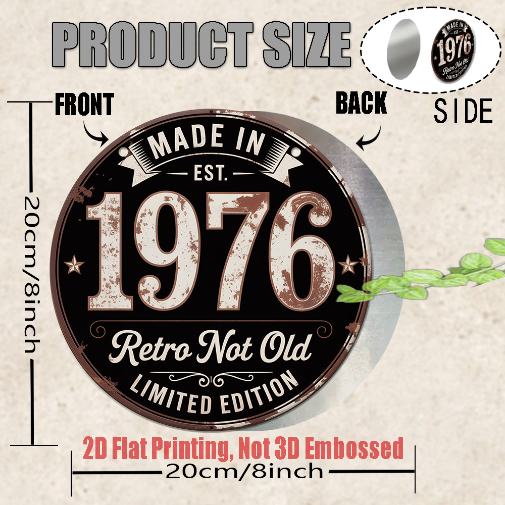2D Flat, 1pc 1976 Vintage Meta - Vintage Collectible Signs recensie en prijs