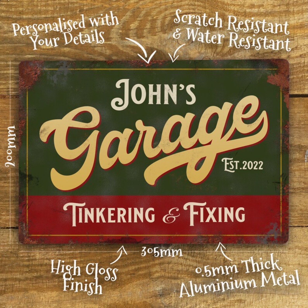 Custom Personalised Garage Met - Vintage Collectible Signs recensie en prijs