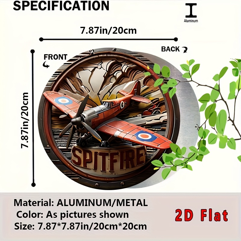 2D Flat - 1pc Vintage Spitfire - Vintage Collectible Signs recensie en prijs