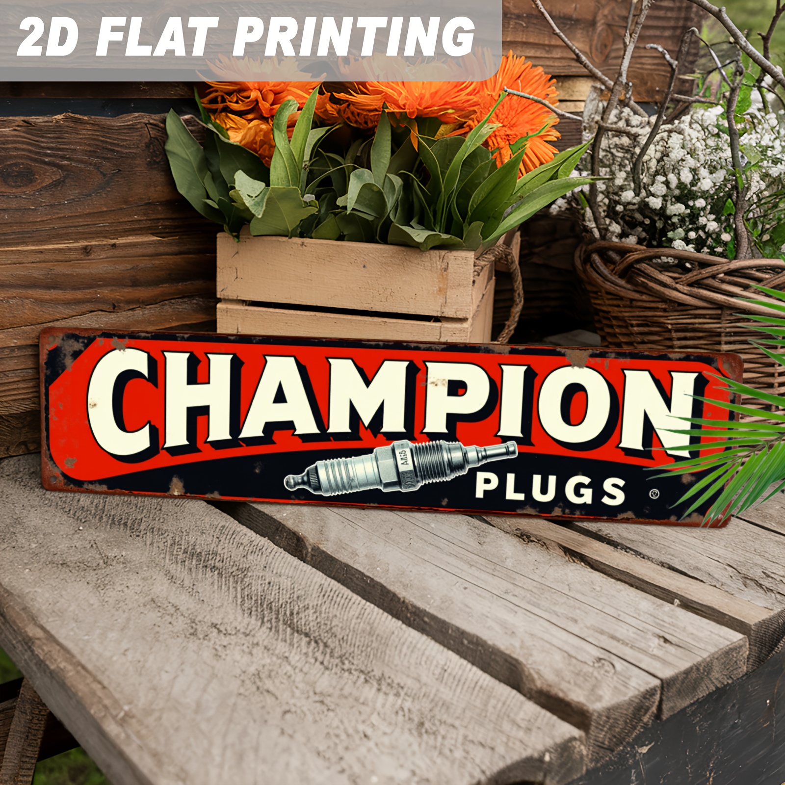 2D Flat, 1pc Champion Plugs Vi - Vintage Collectible Signs recensie en prijs