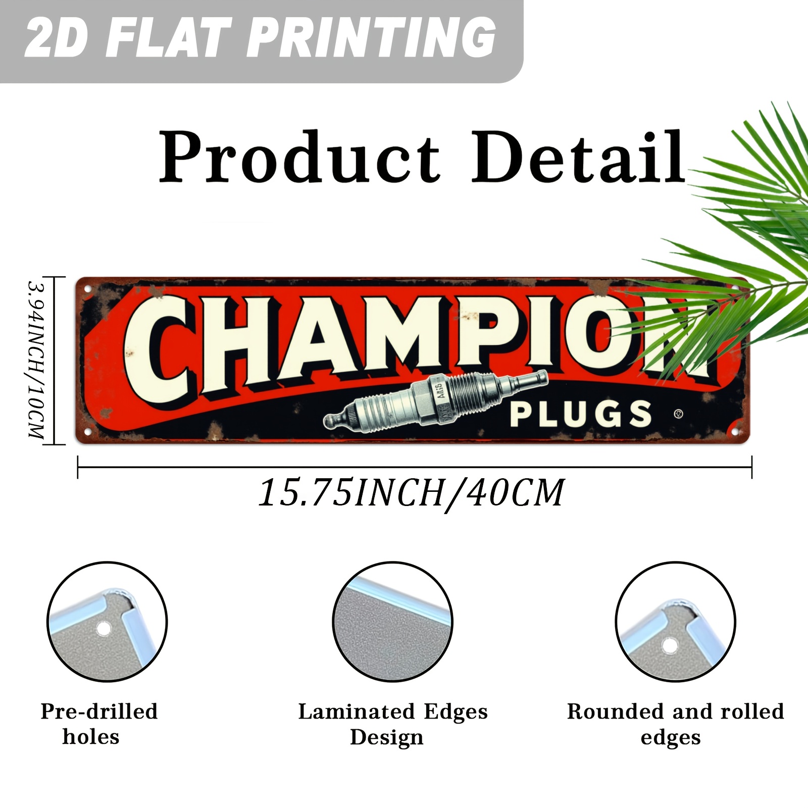 2D Flat, 1pc Champion Plugs Vi - Vintage Collectible Signs recensie en prijs