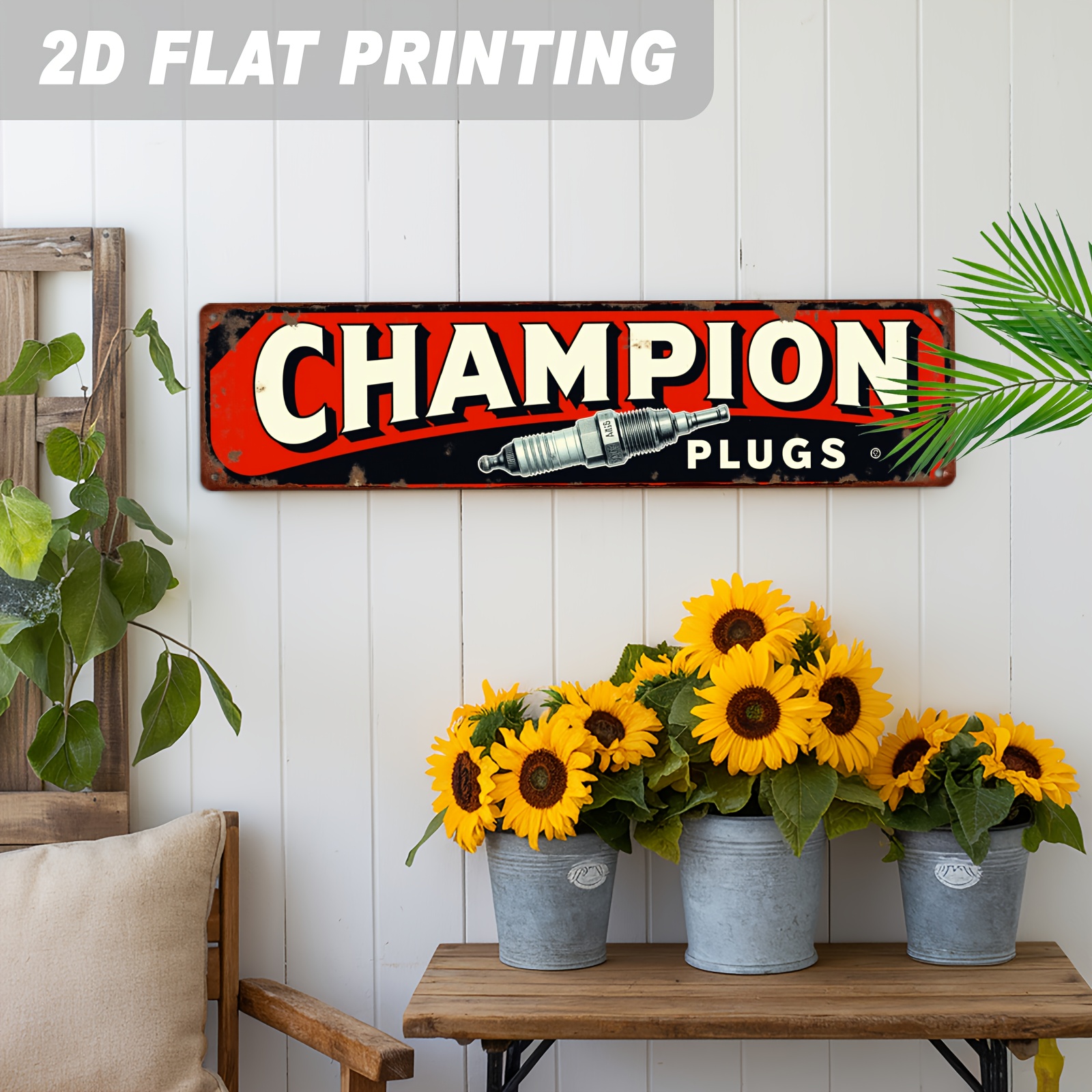 2D Flat, 1pc Champion Plugs Vi - Vintage Collectible Signs recensie en prijs