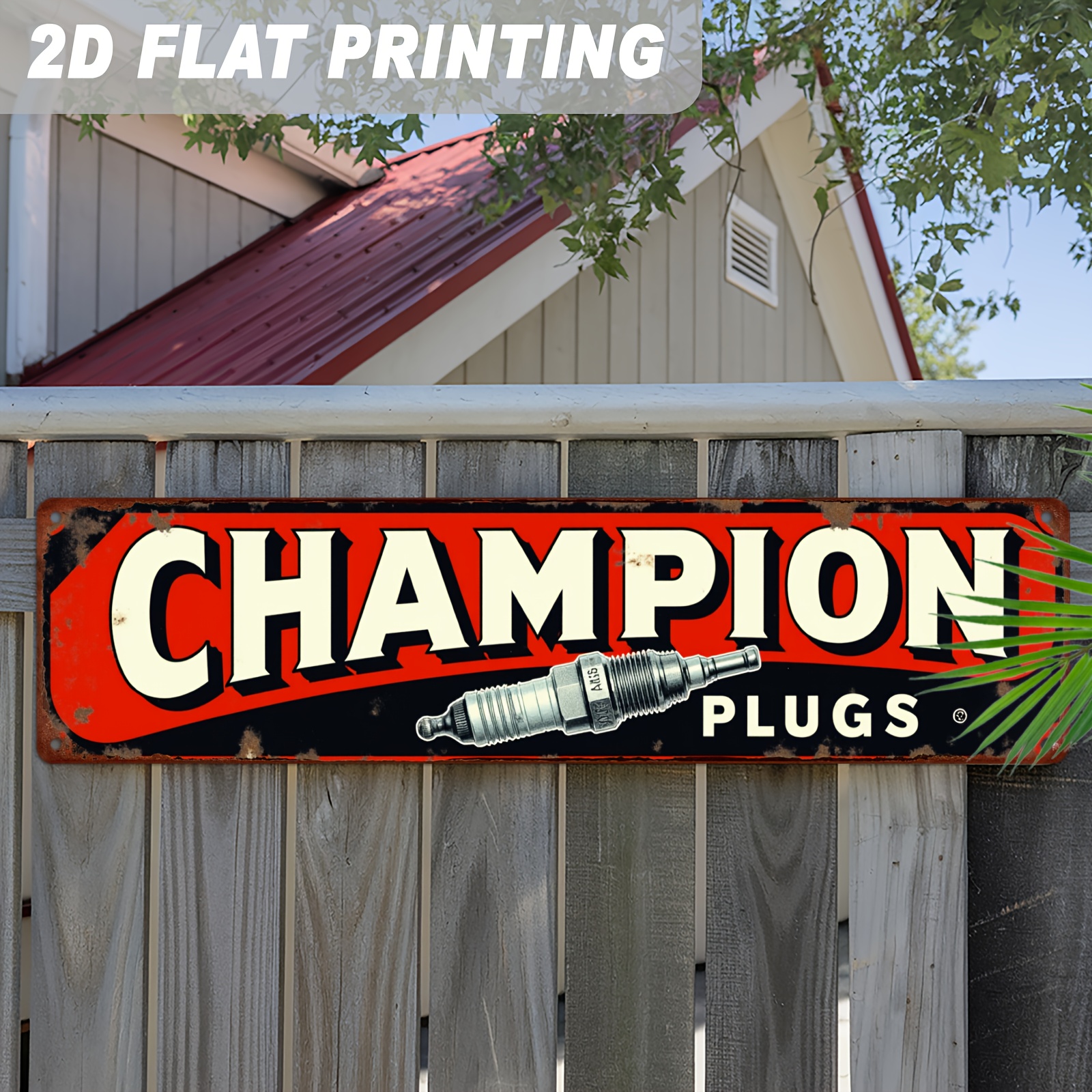 2D Flat, 1pc Champion Plugs Vi - Vintage Collectible Signs recensie en prijs